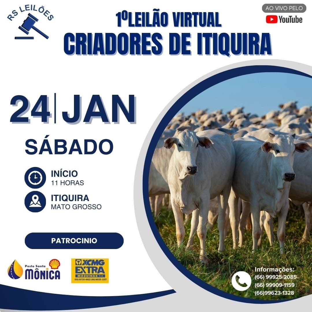 1º LEILÃO VIRTUAL CRIADORES DE ITIQUIRA