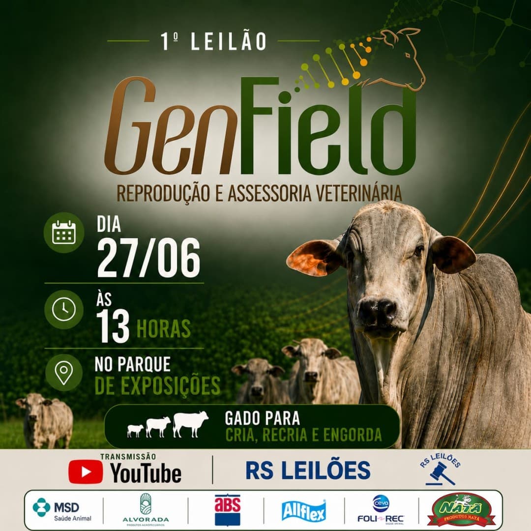 1º LEILÃO VIRTUAL GENFIELD REPRODUÇÃO E ASSESSORIA VETERINÁRIA E CONVIDADOS.